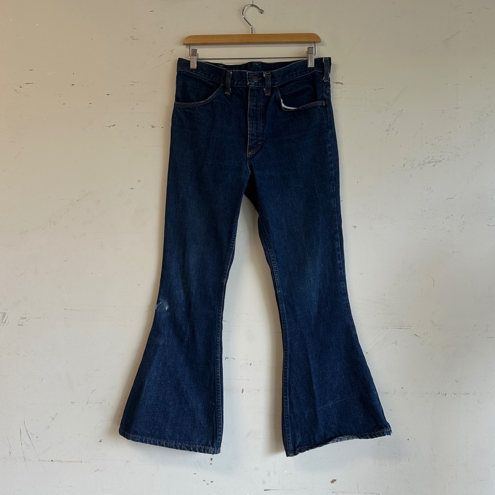 Vintage 70s dark wash bell bottoms elephant bell flares men's 32x28